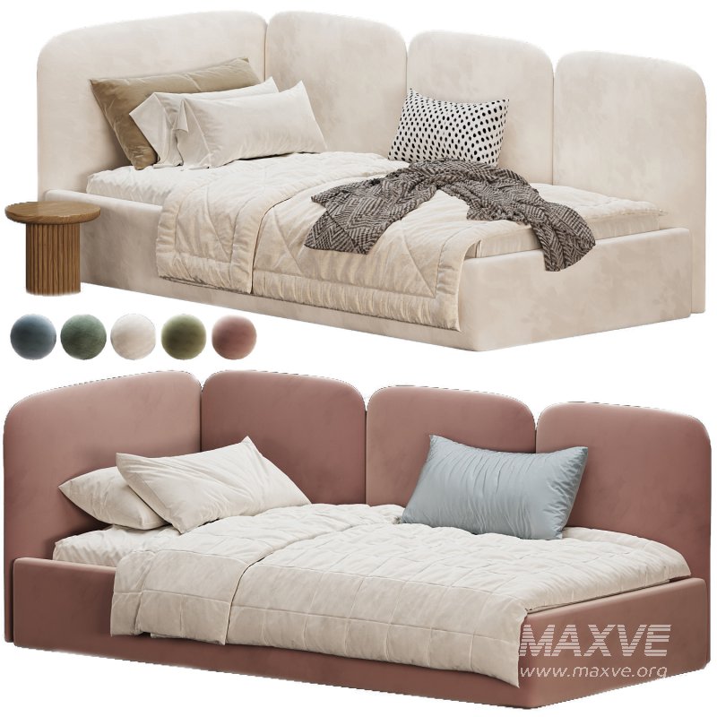 Childrens bed Immi 90 Textile Beige - Image 1