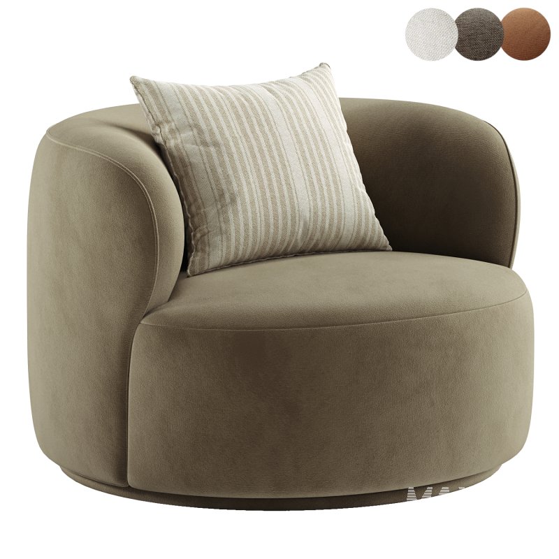 Kylan Boucle Swivel Chair - Image 1