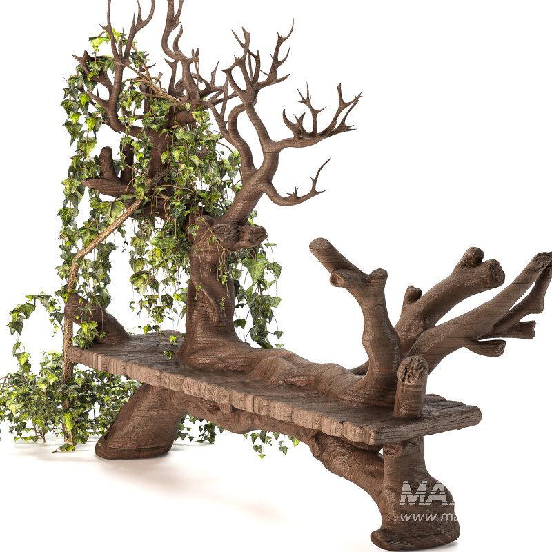 Wooden bench with English ivy - Image 4