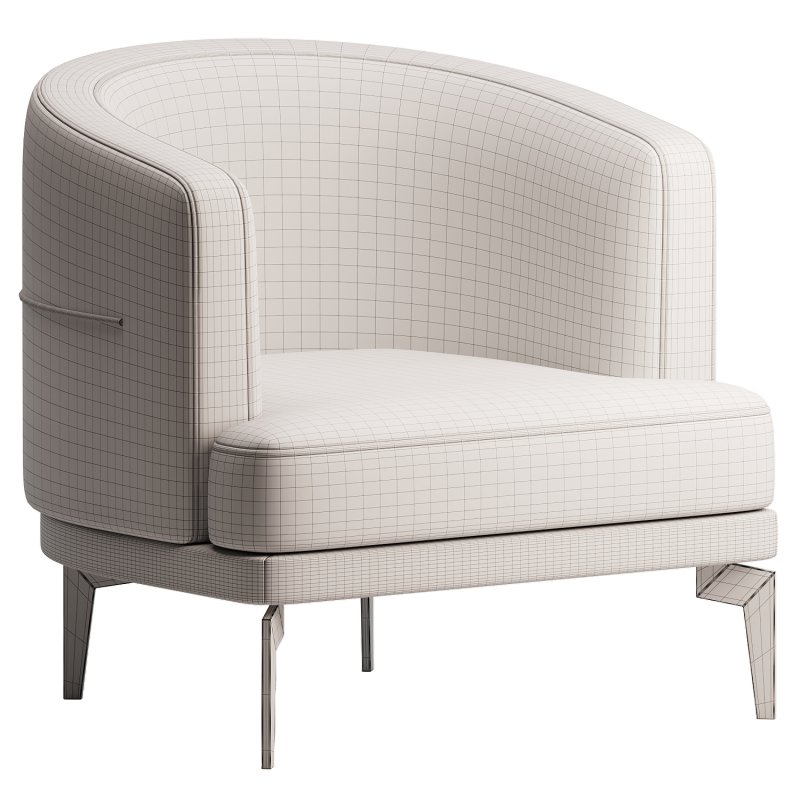 Modern Linen Upholstered Armchair - Image 3
