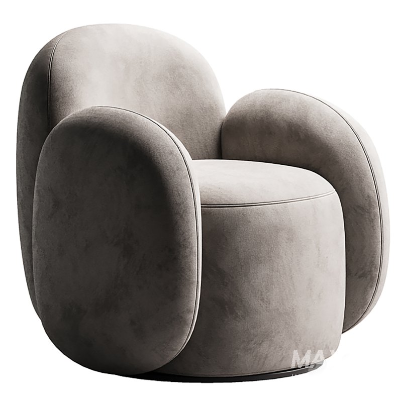 Swivel chair Teop Bucle Beige - Image 1