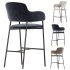 Chair Livorno semi bar beige velvet - Thumbnail 1