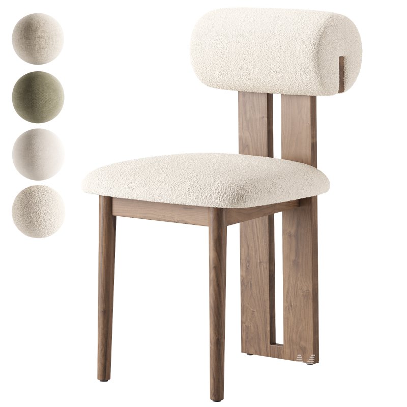 Galen Cream Boucle Dining Chair - Image 2