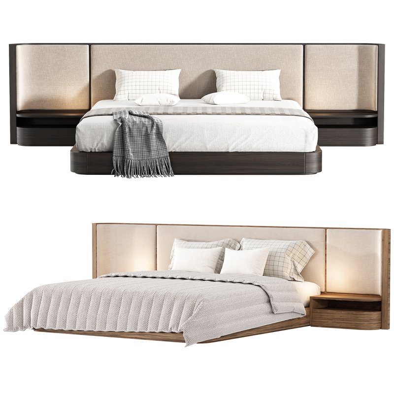 Gianna King Size Natural Walnut Wood Bed Frame - Image 2