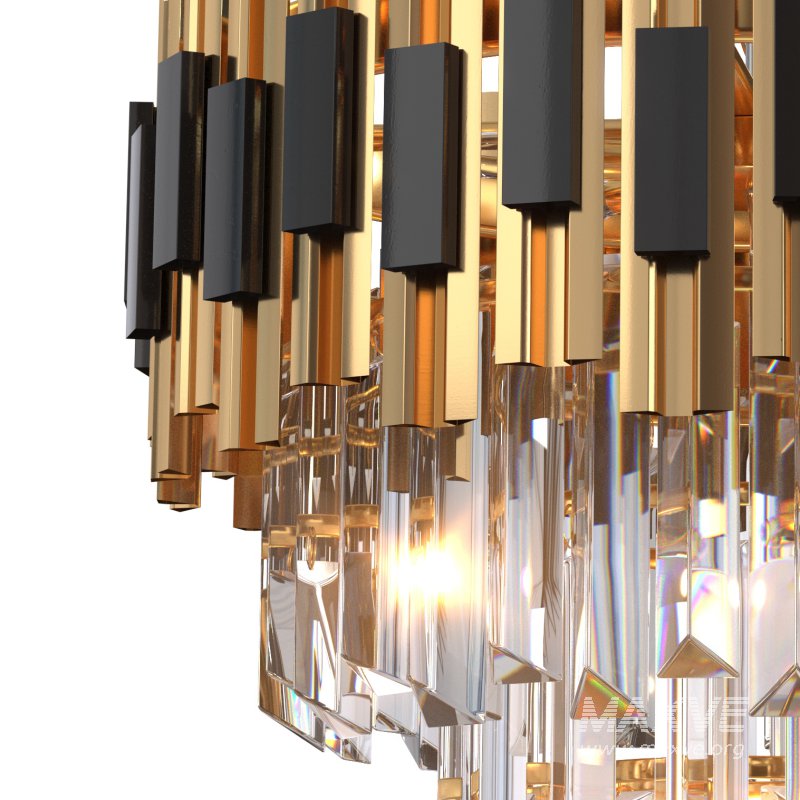 Black and Gold Round Chandelier - Image 6