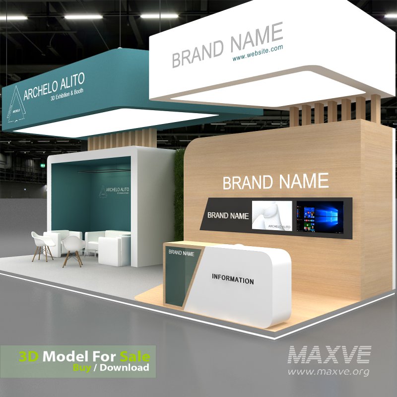 exhibition booth stand 3d Model - Image 7