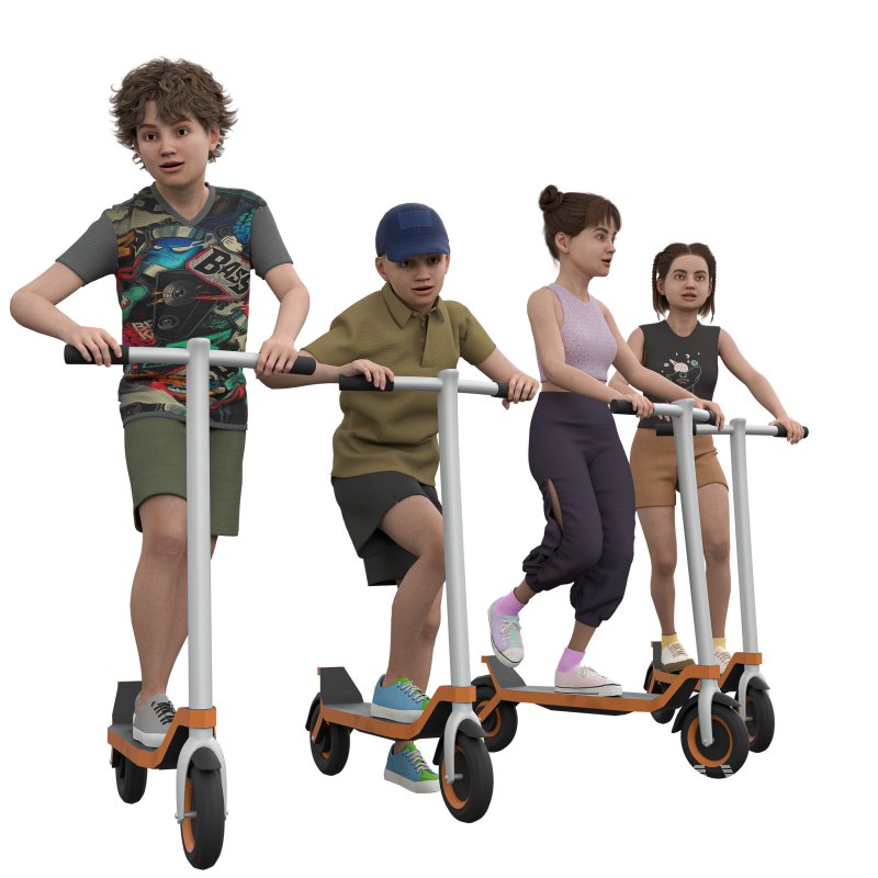 Teen Scooter Rider in 4 poses - Image 4