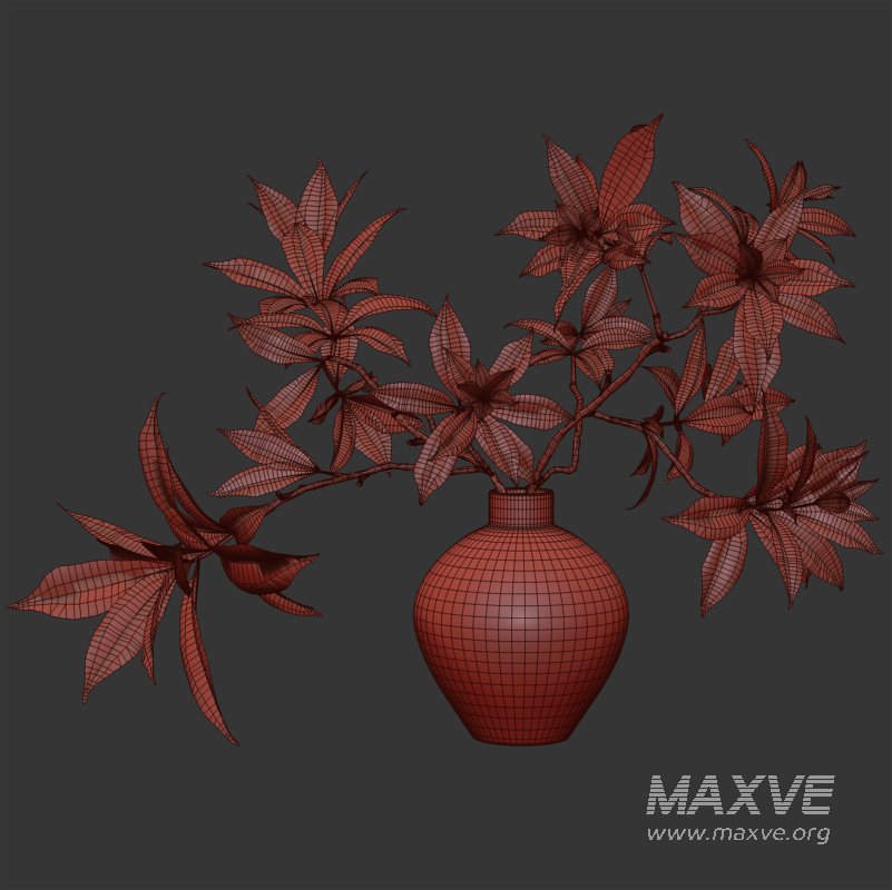 Green Branch in Vase - Image 4