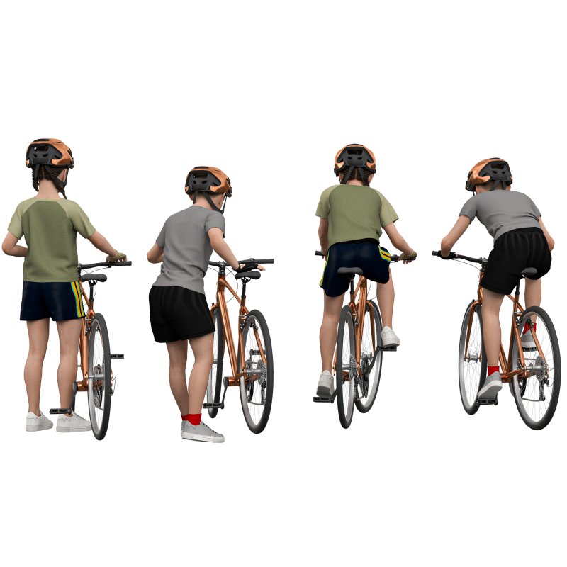 kids Cycling in 4 poses - Image 2