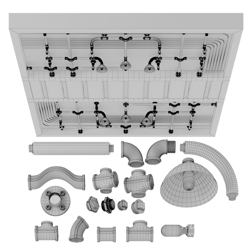ceiling with pipe light - Image 5