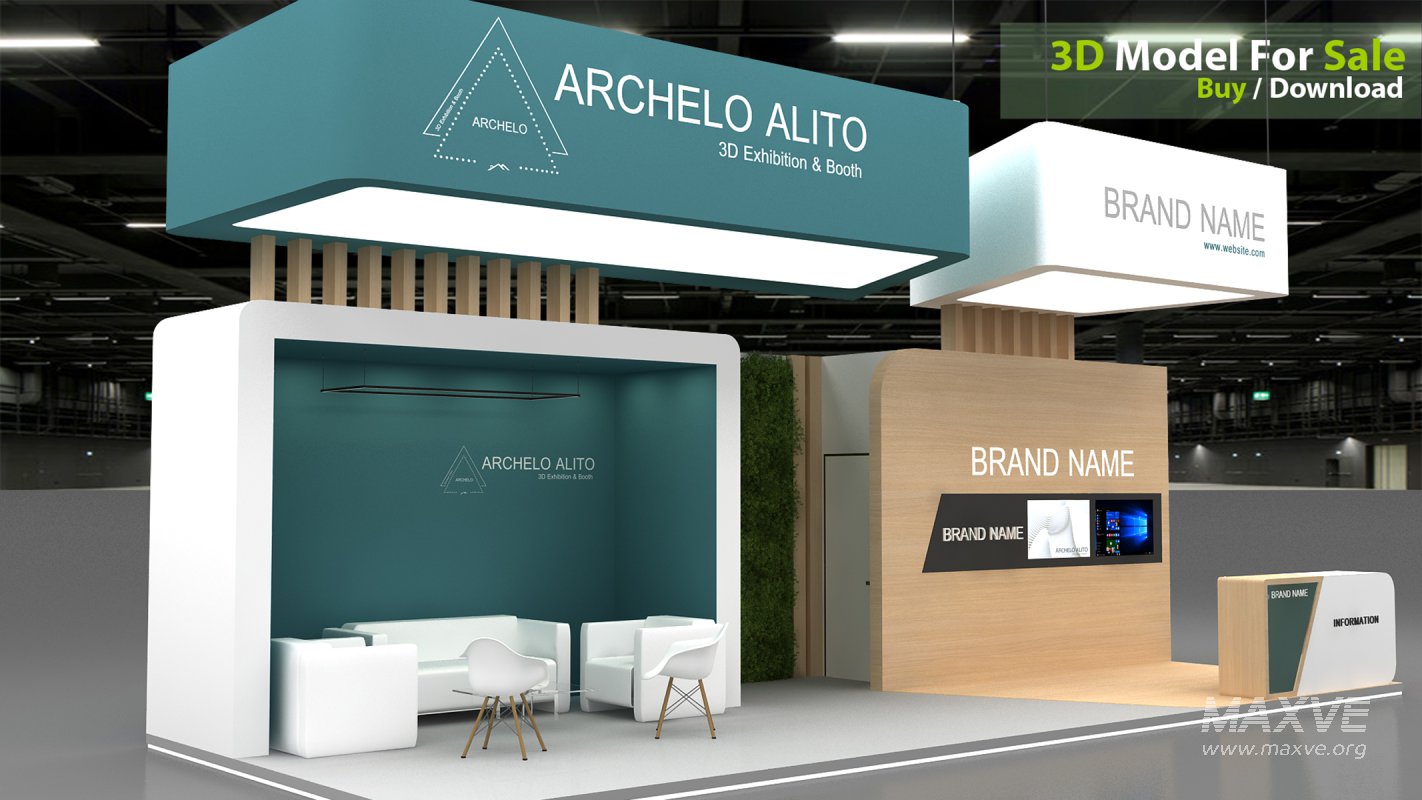 exhibition booth stand 3d Model - Image 4