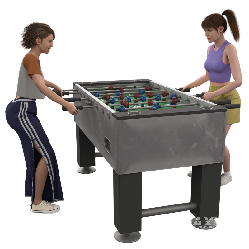 Girl Foosball – Characters Playing Foosball - Image 1