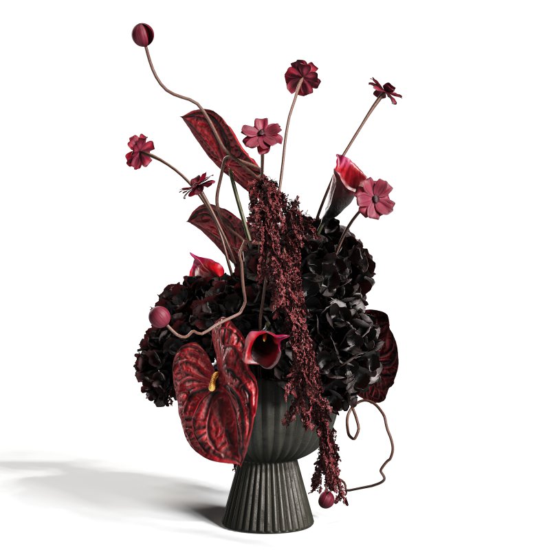 Crimson Dusk Floral Scene48 - Image 1