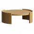 Neuvic Brown Oak Wood Coffee Table - Thumbnail 1