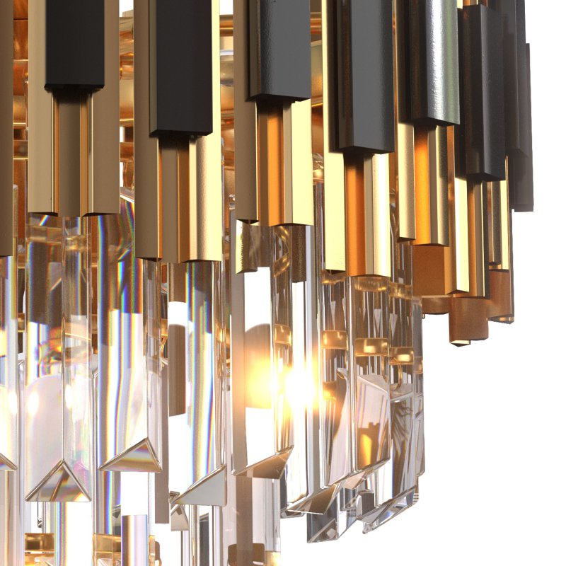 Black and Gold Round Chandelier - Image 3