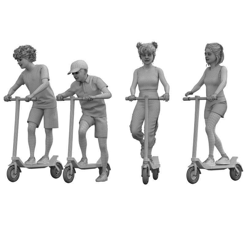 Teen Scooter Rider in 4 poses - Image 2