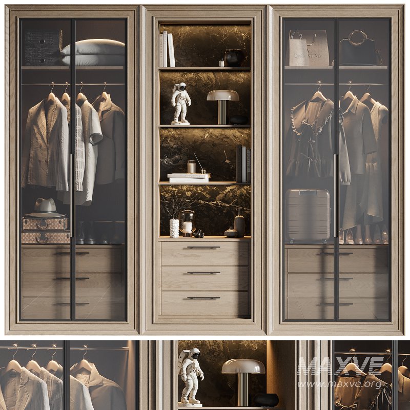 Contemporary Wardrobe Closet 07 - Image 1