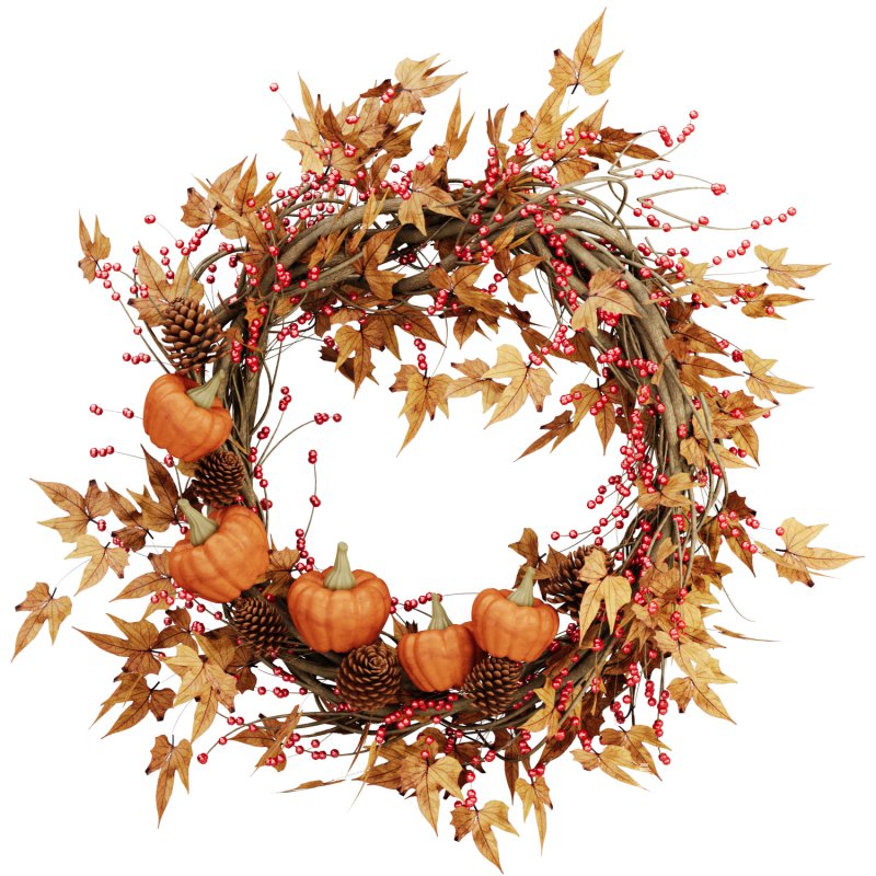Rustic autumn pumpkin wreath - Image 1