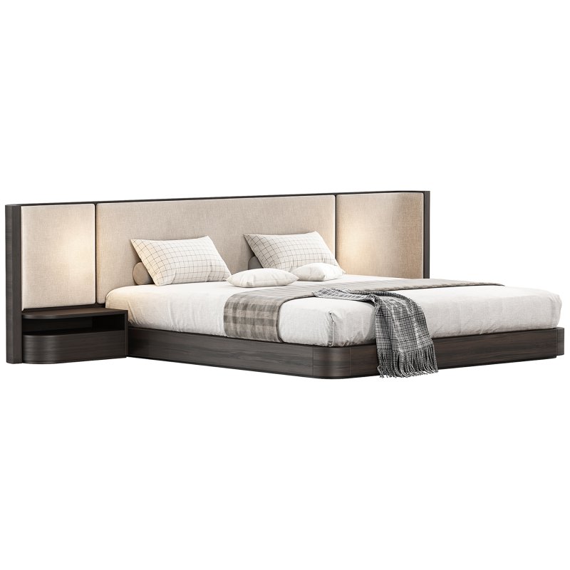 Gianna King Size Natural Walnut Wood Bed Frame - Image 5