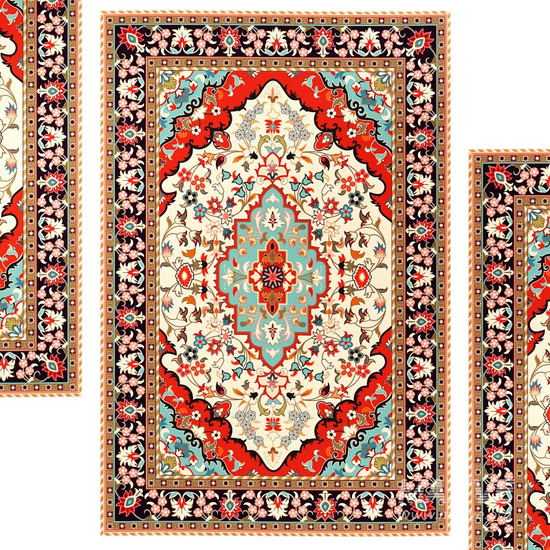 Oriental Medallion Red Area Rug - Image 2