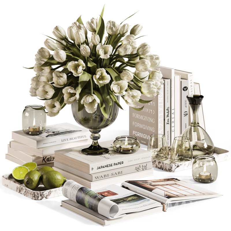 White_Tulips_Tabletop_Decor_set22 - Image 1
