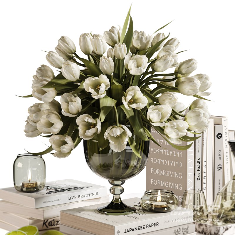 White_Tulips_Tabletop_Decor_set22 - Image 2