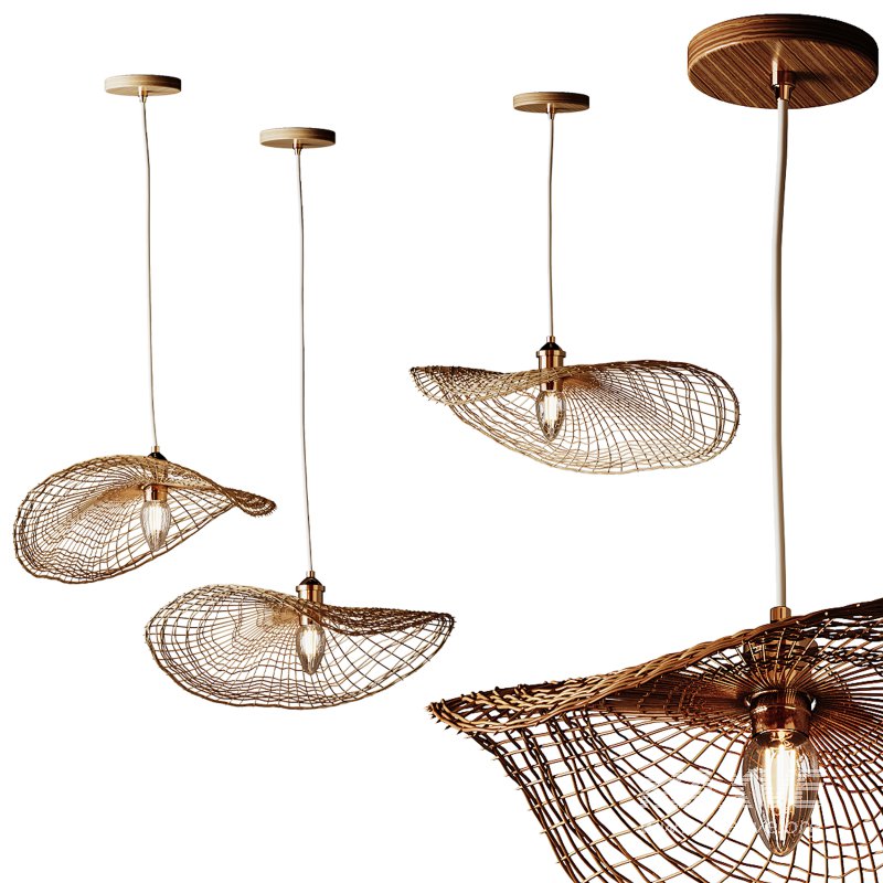 Boho Hand-woven Rattan Chandelier Decorative Pendant Light - Image 2