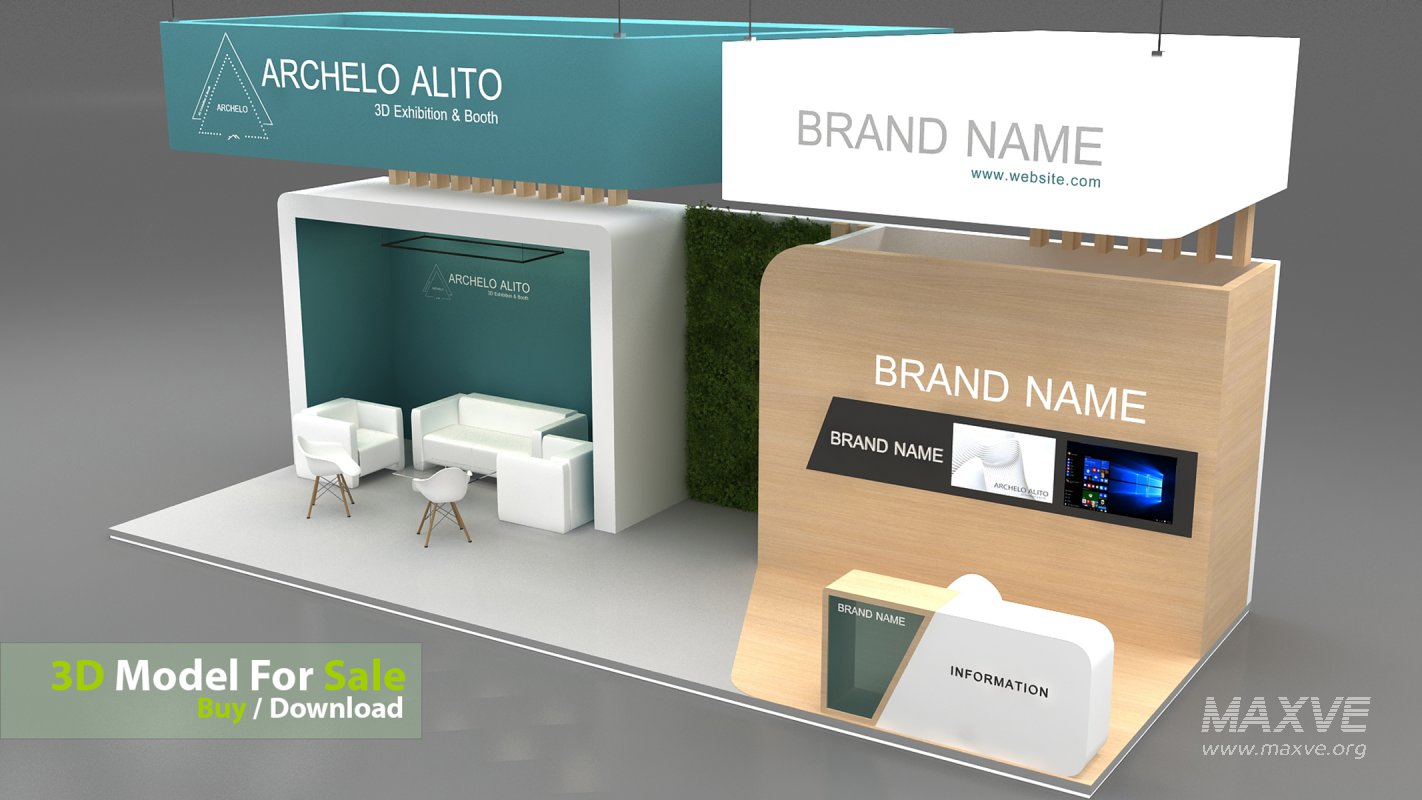 exhibition booth stand 3d Model - Image 1