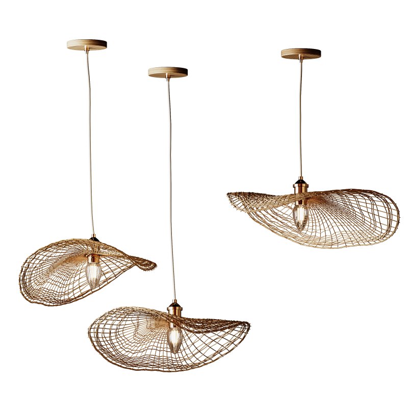 Boho Hand-woven Rattan Chandelier Decorative Pendant Light - Image 1