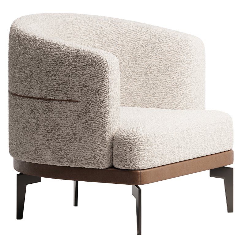 Modern Linen Upholstered Armchair - Image 2
