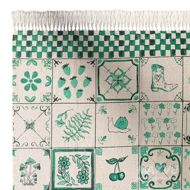 Mariana Tile Flatweave Printed Rug - Image 4