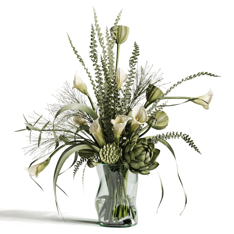 Artichoke with green trumpet flowers Arrangement - Image 3
