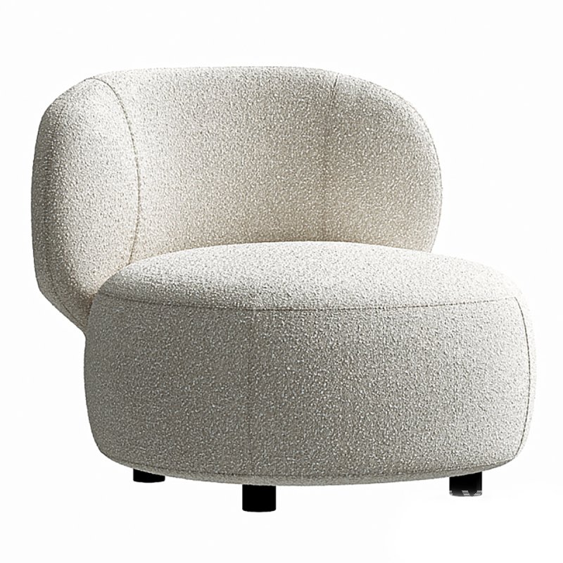 Brayden Stone Cream Woven Fabric Occasional Chair - Image 1
