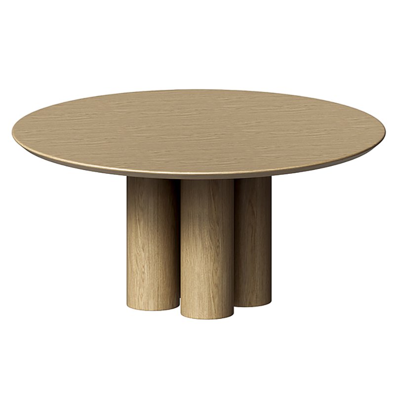Wood Color Round Dining Table - Image 3