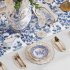 Luxury Blue & White Dining Table Set with Floral Centerpiece - Thumbnail 5