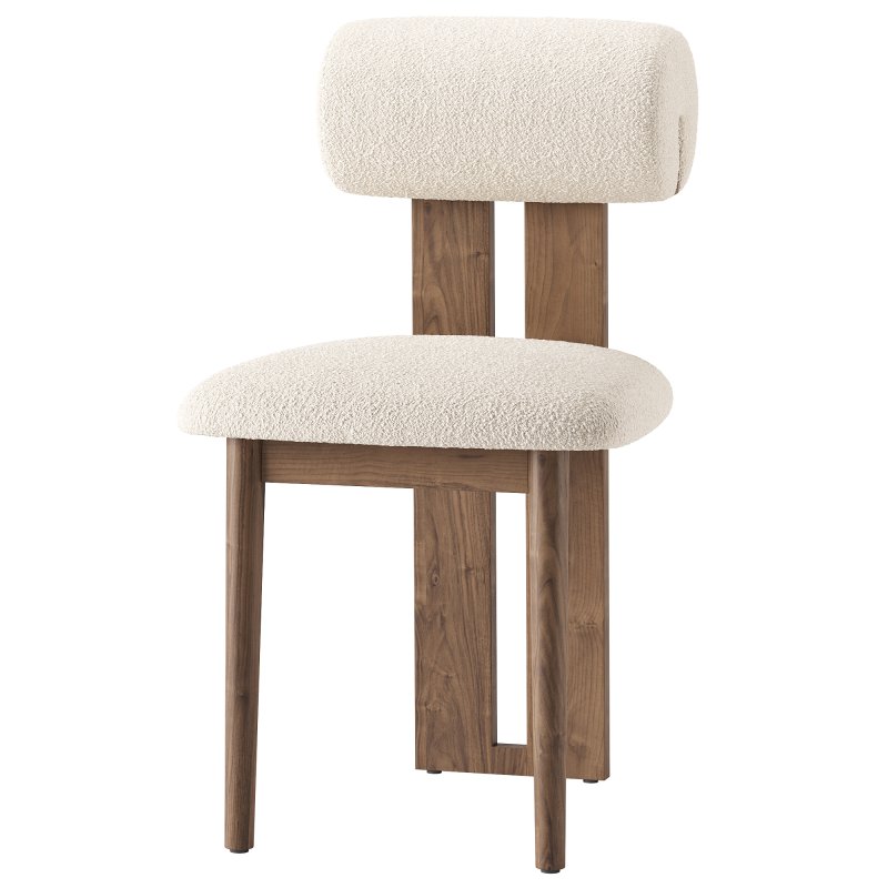 Galen Cream Boucle Dining Chair - Image 4