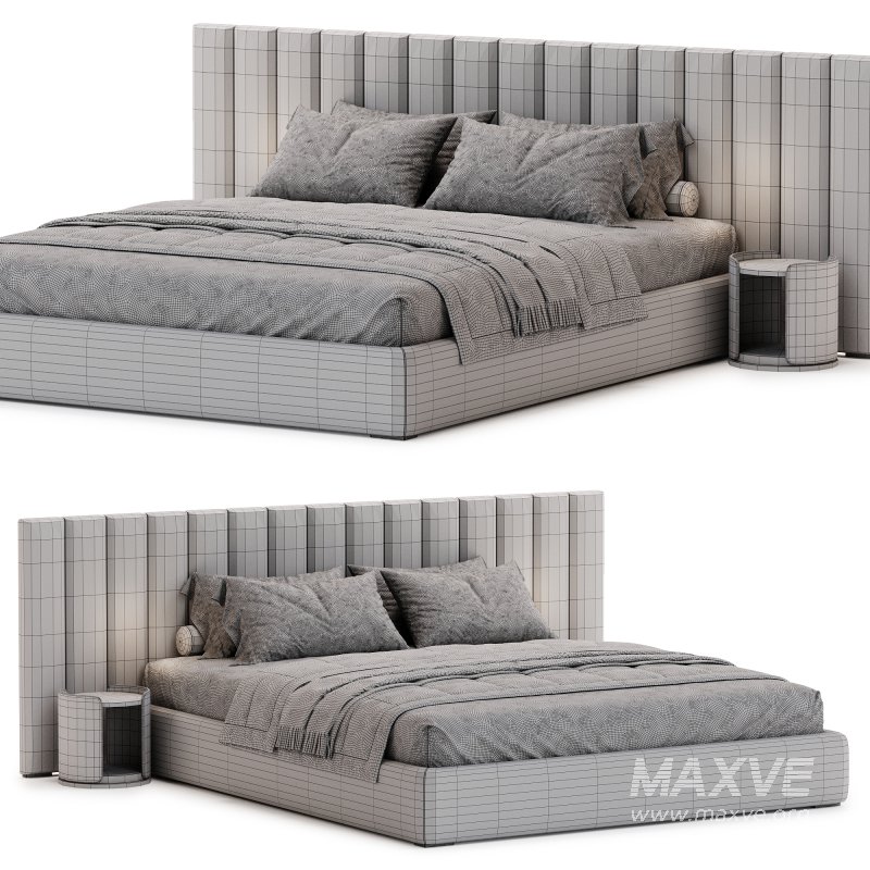 Modena Fabric Vertical Panel Bed - Image 4