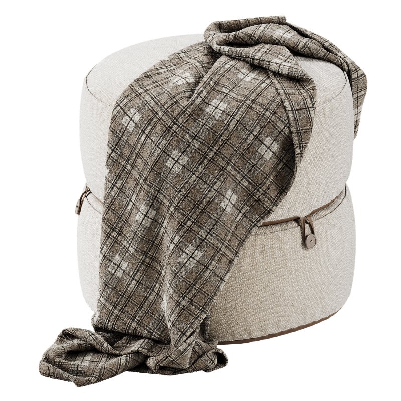 Modern Round Stacked Pouf - Image 2