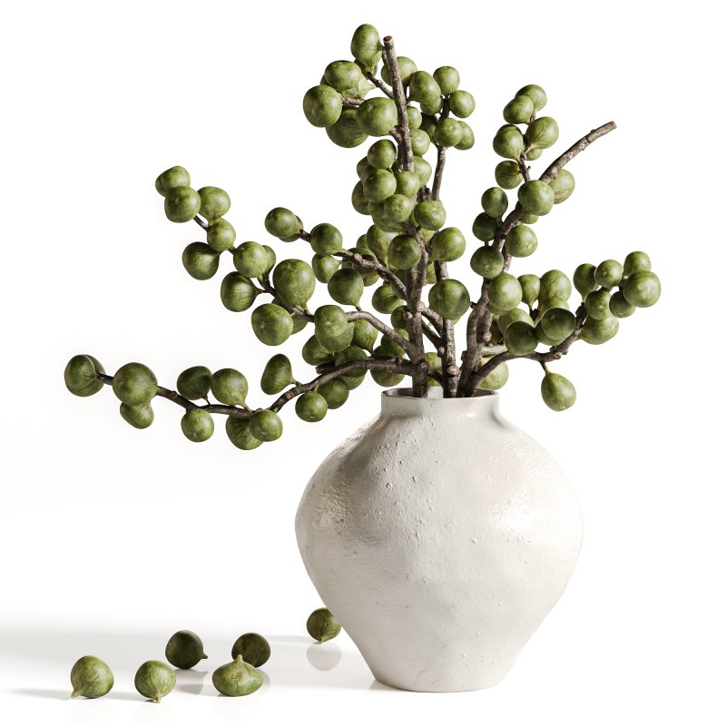 Green fig branches in artistic vases - Image 4