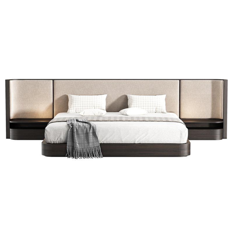 Gianna King Size Natural Walnut Wood Bed Frame - Image 4