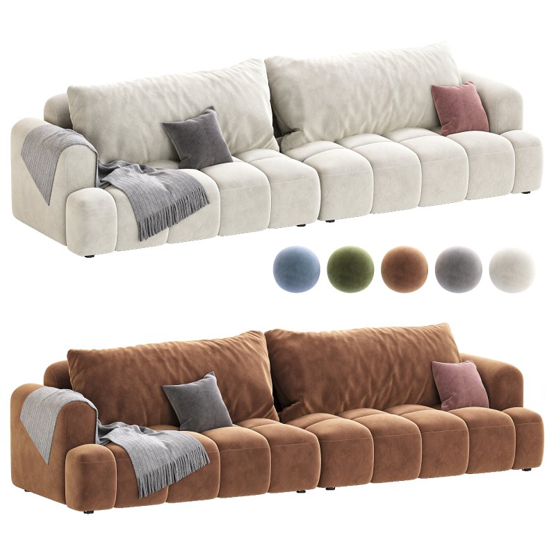 Fabric sofa Cream puff modern simple living room furniture - Image 4
