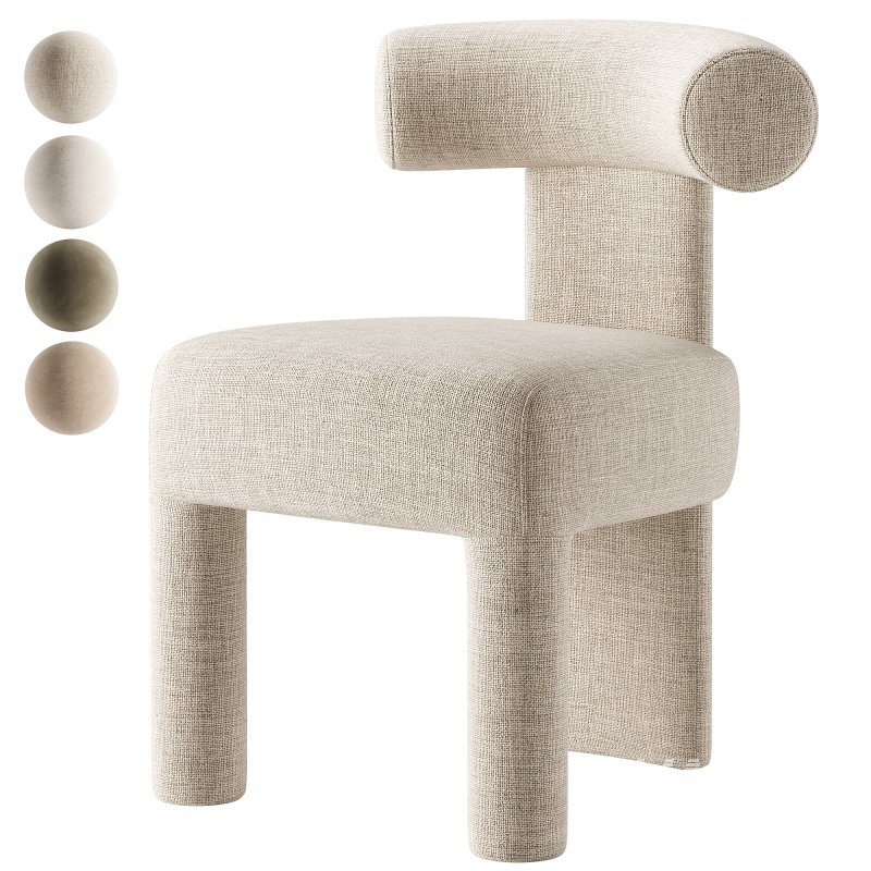 Wisteria Stone White Fabric Dining Chair - Image 4