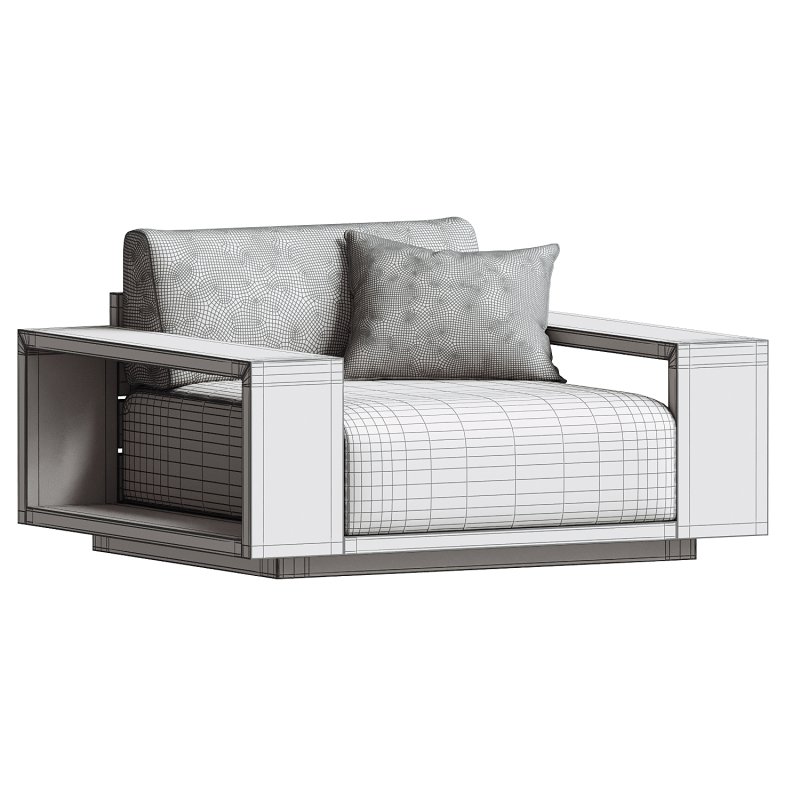 Mallorca Wood Outdoor Lounge Chair - Image 2