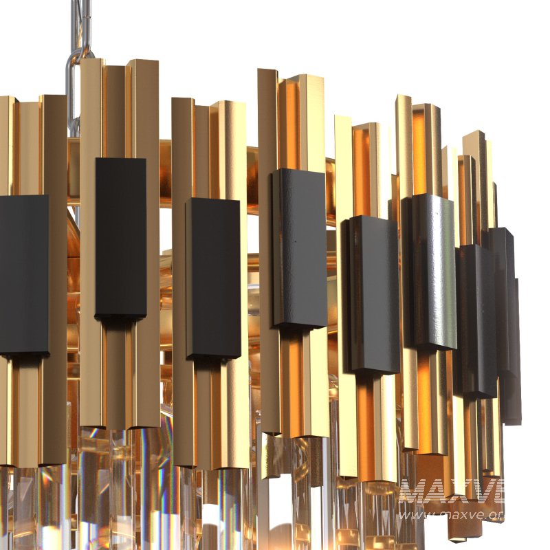 Black and Gold Round Chandelier - Image 4
