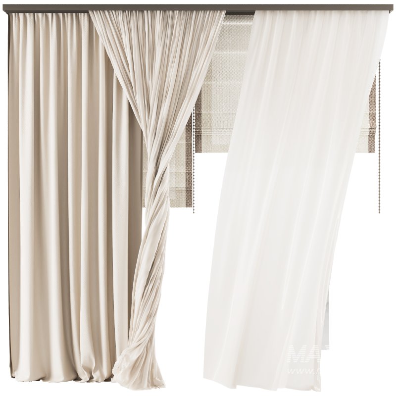 Silk and Cotton Curtain Set 83 - Image 1