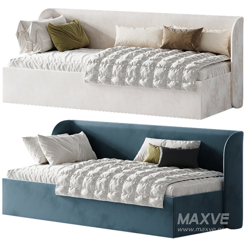 Milton Bed 90 Velvet Wet Sand - Image 3