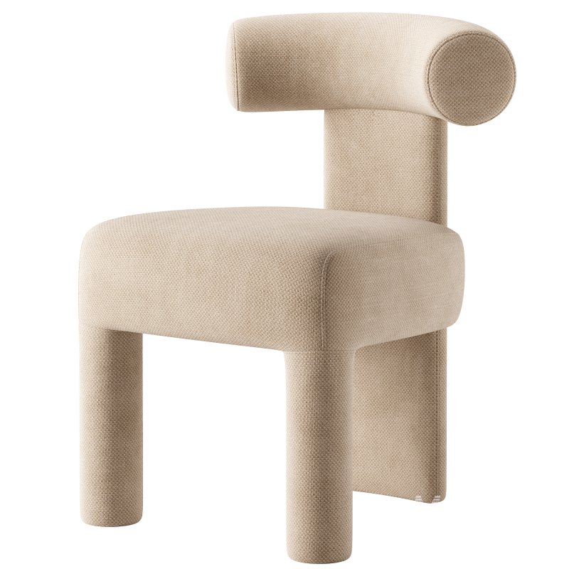 Wisteria Stone White Fabric Dining Chair - Image 7