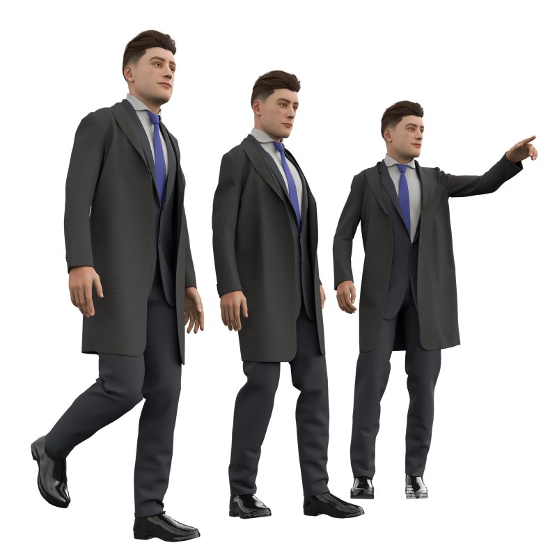 man Overcoat in 4 poses - Image 3