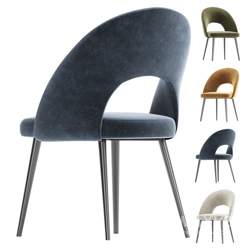 Chair La Forma Mael green velvet - Image 4