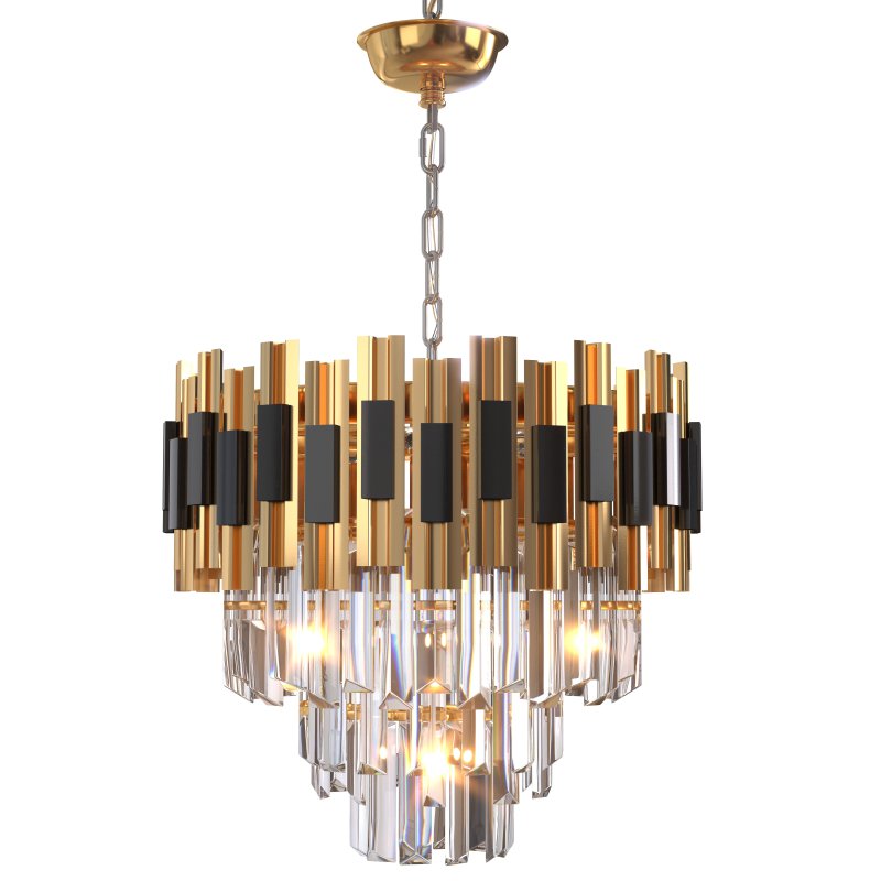 Black and Gold Round Chandelier - Image 8